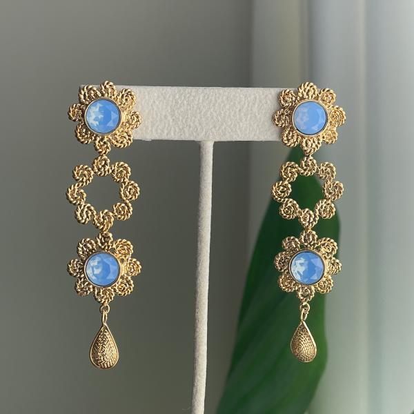 DULCINEA FLOWER EARRINGS AZUL