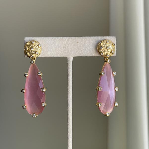 ARETES HAMZA DROP ROSA