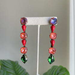 ARETES ANTO CORAL ROJO VERDE