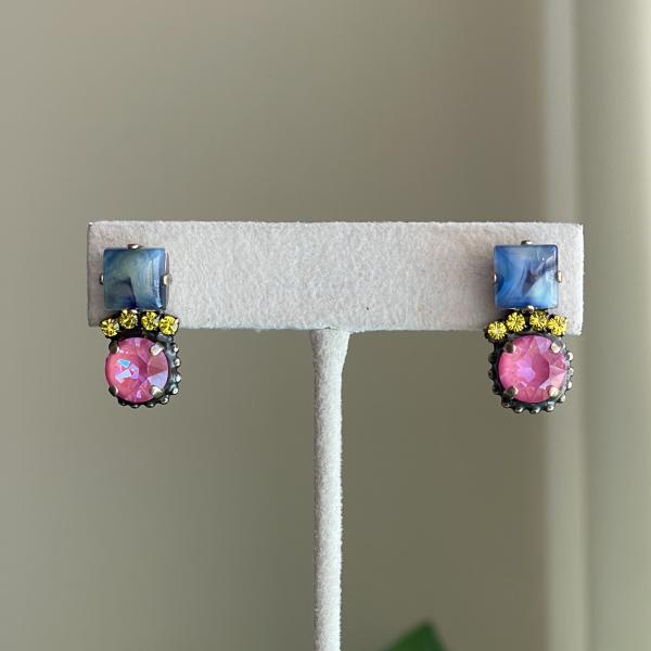 ARETES ADRIANA ROSA Y AZUL