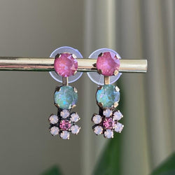 ARETES DALIA ROSA Y AZUL TORNA