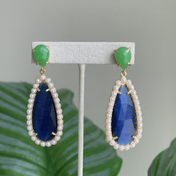 ARETES DION DROP AZUL MARINO