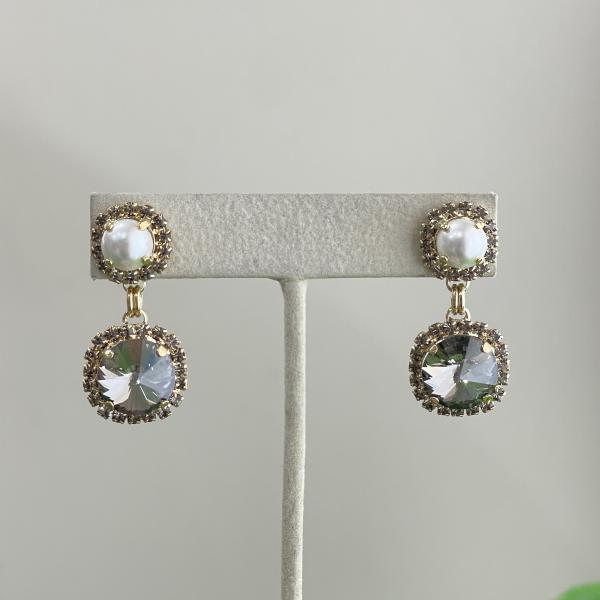 ARETES RIVOLI GRIS Y PERLA -G