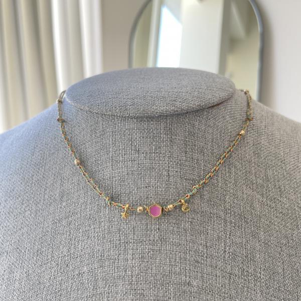 COLLAR GOLDEN - ROSA