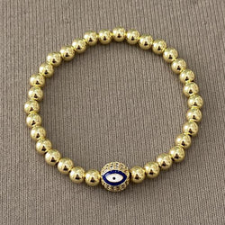 PULSERA BOLAS OJO AZUL