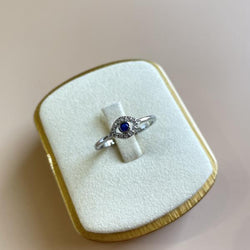 ANILLO SILVER OJITO CRISTAL AZUL