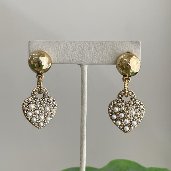 ARETES CHARLIZE CORAZON CON PERLITAS