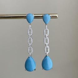 ARETES CHARLOTE ESLABONES DROP TURQUESA