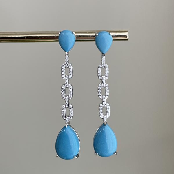 ARETES CHARLOTE ESLABONES DROP TURQUESA