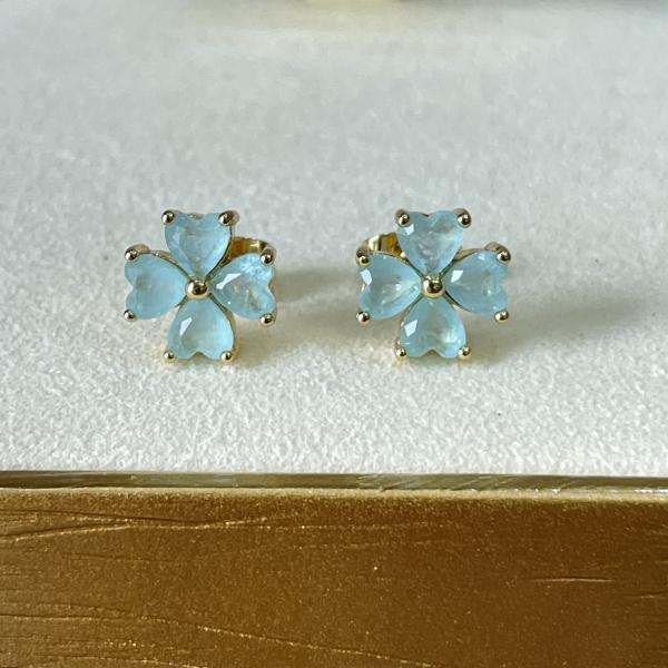 ARETES FLOR - AQUA