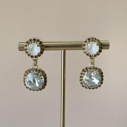 ARETES RIVOLI BLANCO Y CLEAR GOLD