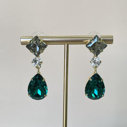 ARETES HARMONY CLEAR SHADOW Y VERDE ESMERALDA