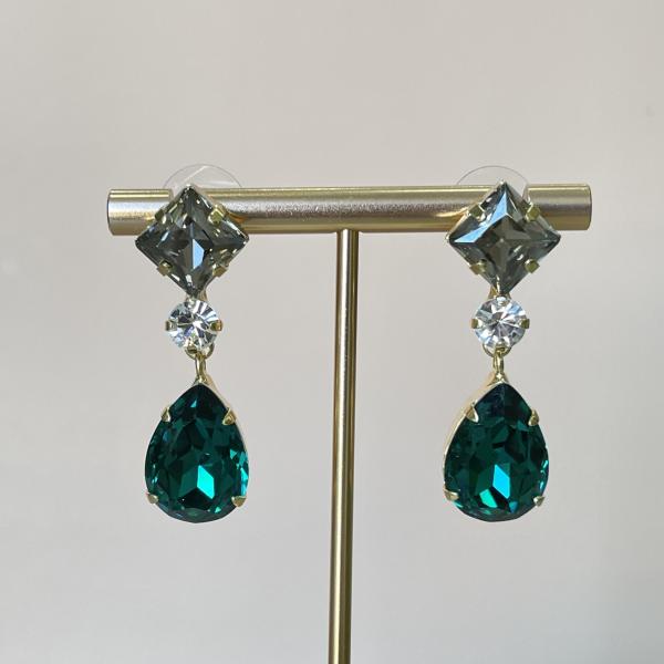 ARETES HARMONY CLEAR SHADOW Y VERDE ESMERALDA