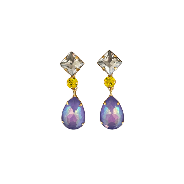 ARETES HARMONY CLEAR SHADOW Y LILA TORNASOL