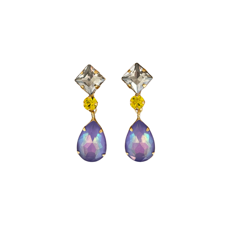 ARETES HARMONY CLEAR SHADOW Y LILA TORNASOL