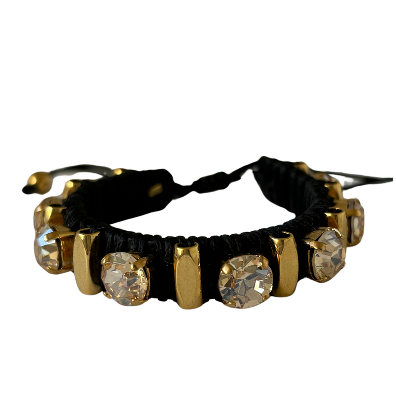 PULSERA CLEO CRISTAL GOLD CON BARRITAS