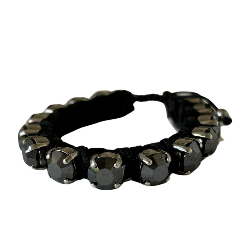 PULSERA FAVORITA NEGRO METALICO SILVER - HN