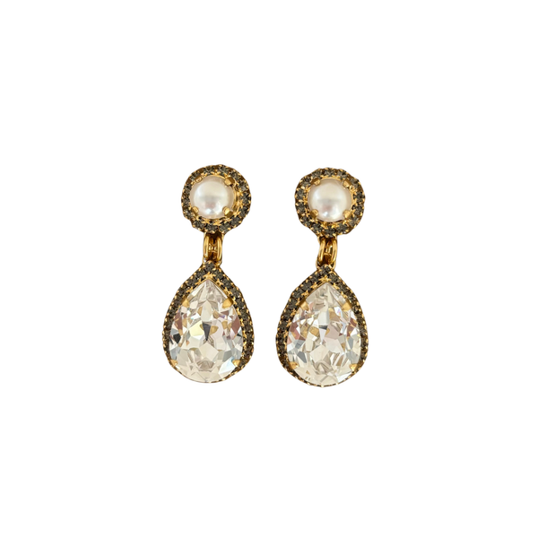 ARETES HEAVEN PERLA Y CLEAR GOLD